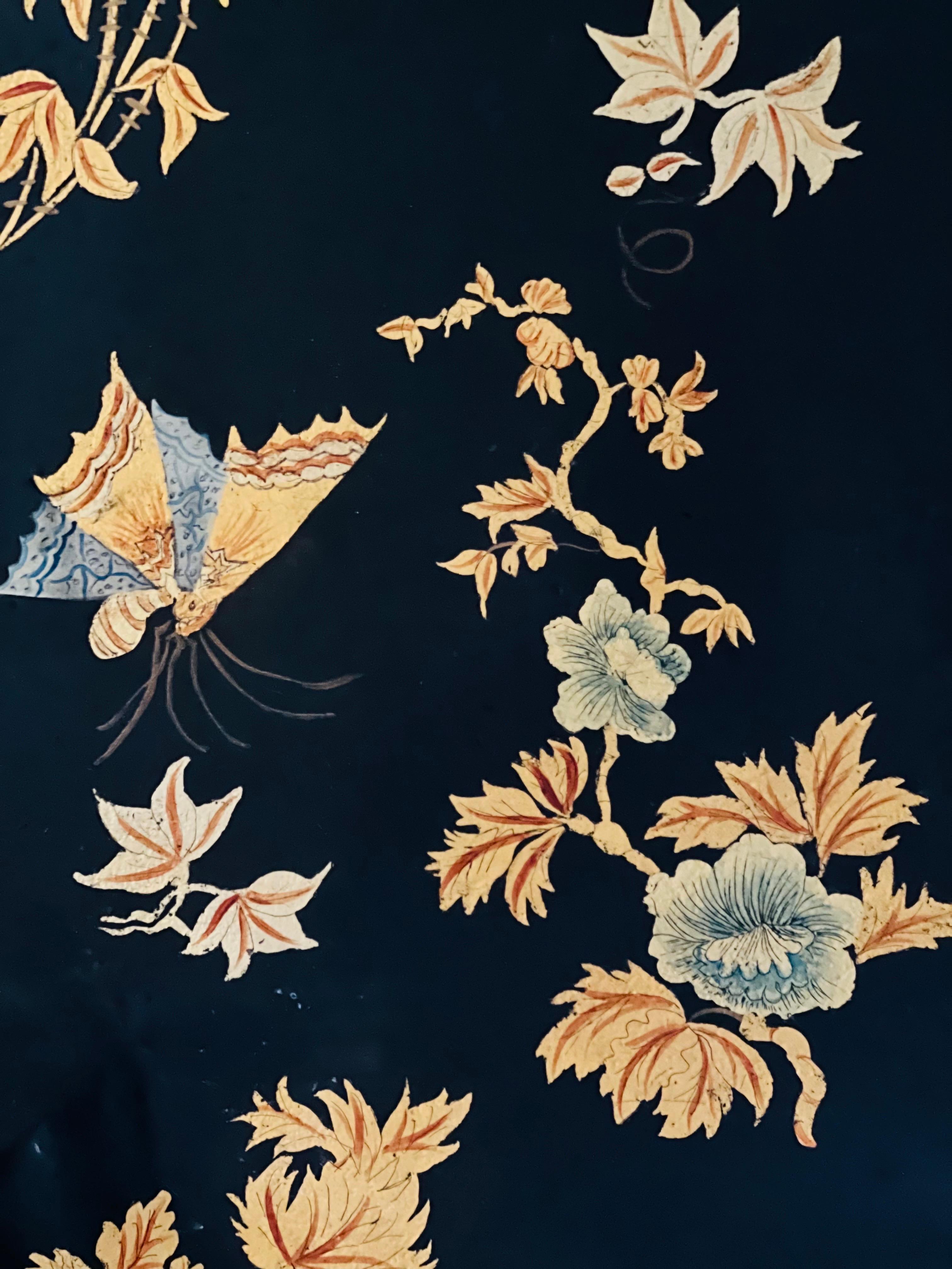 20ième siècle Table à plateaux en tôle laquée et dorée, style Chinoiserie italienne du 20e siècle en vente
