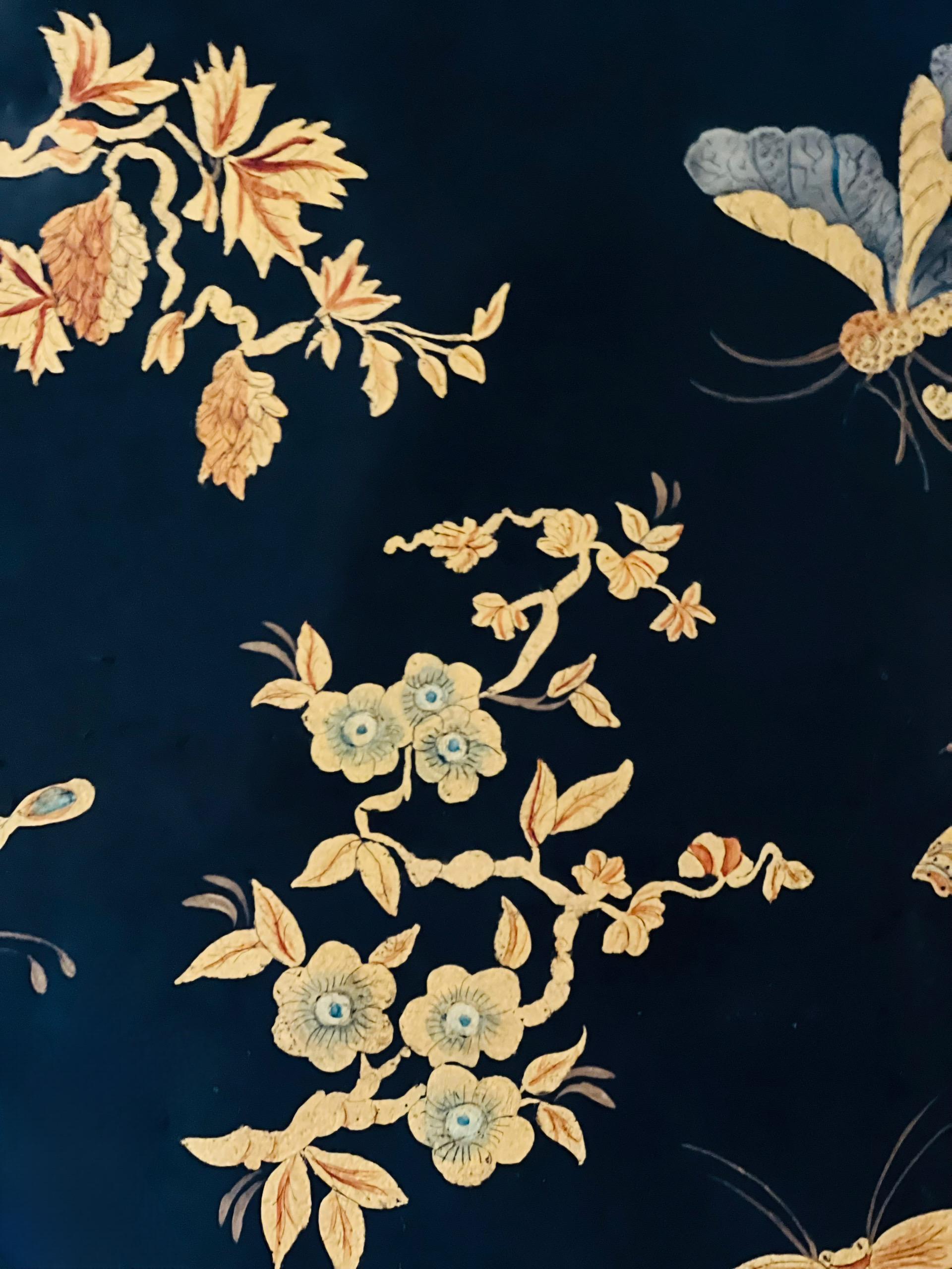 Métal Table à plateaux en tôle laquée et dorée, style Chinoiserie italienne du 20e siècle en vente