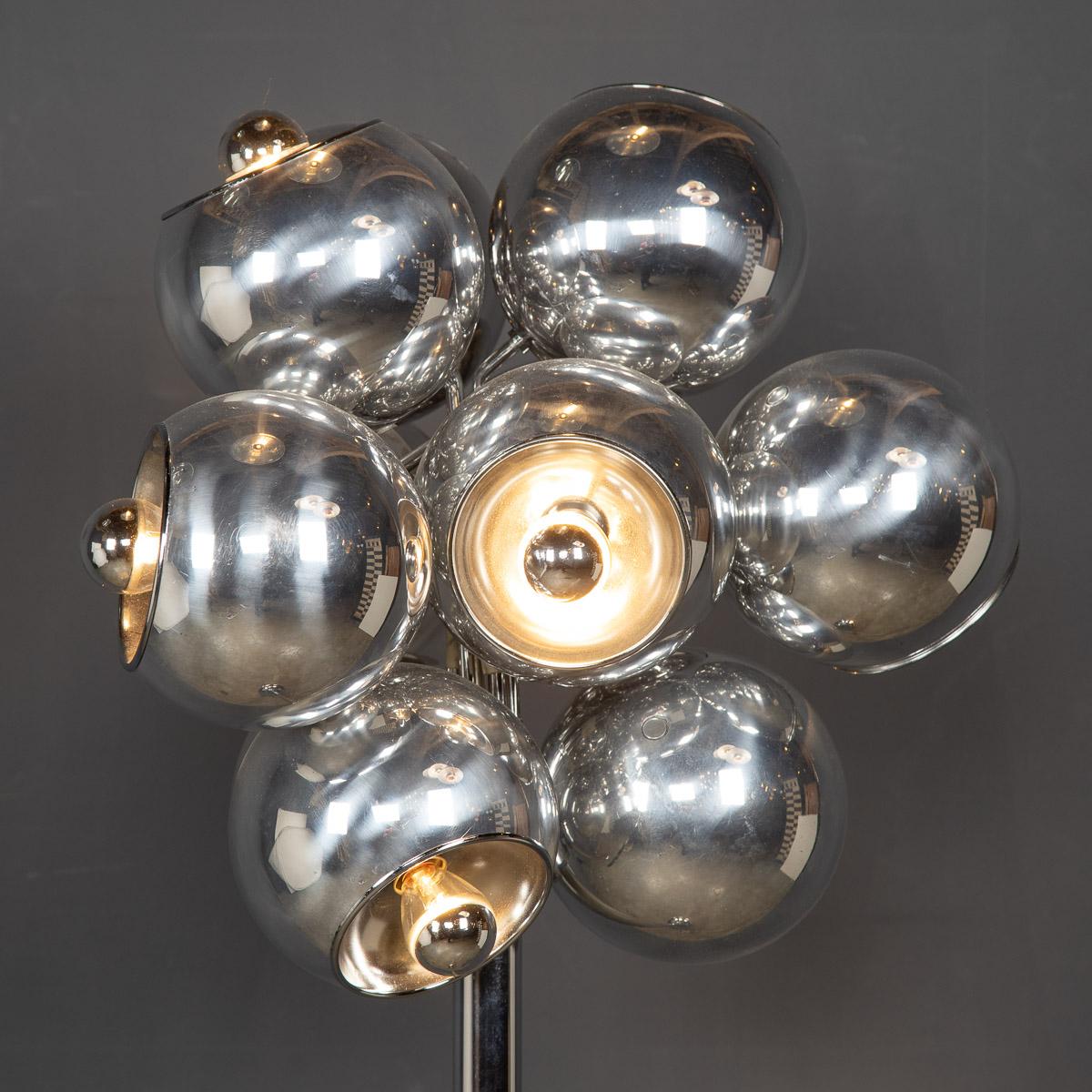 20th Century Italian Chrome Ball Floor Lamp, c.1960 2