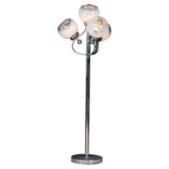 20th Century Italian Chrome & Glass Floor Lamp By Mazzega c.1970