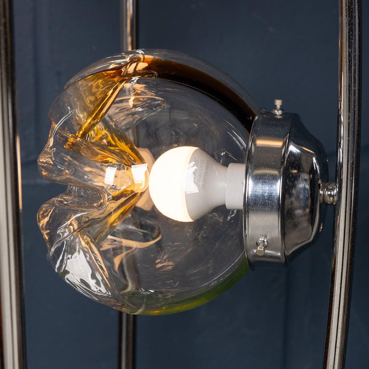 20th Century Italian Chrome & Glass Floor Lamp By Mazzega, Venice c.1970 For Sale 5