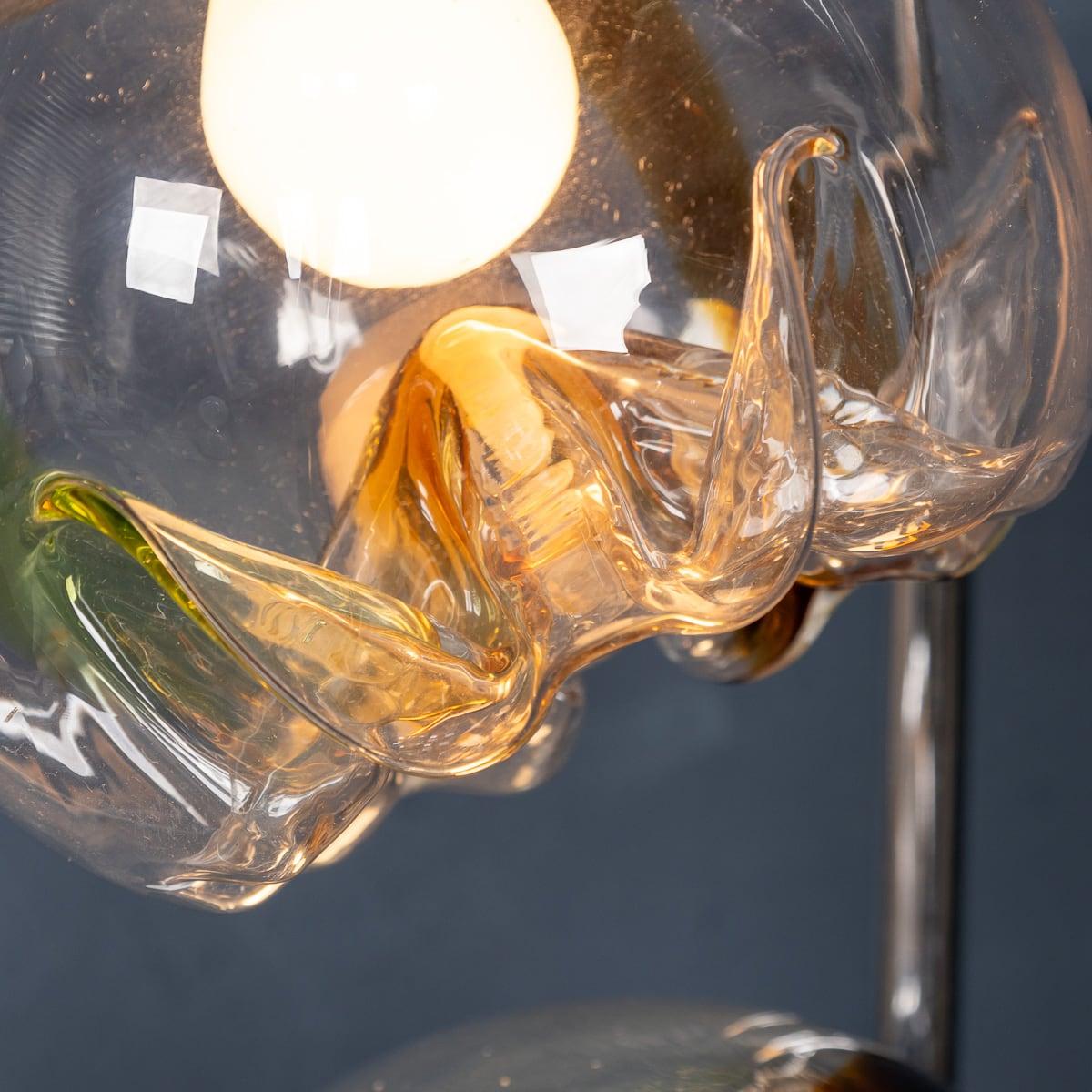 20th Century Italian Chrome & Glass Floor Lamp By Mazzega, Venice c.1970 For Sale 8