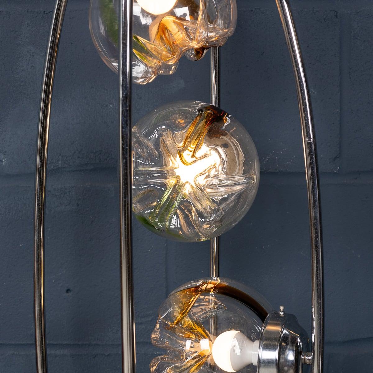 20th Century Italian Chrome & Glass Floor Lamp By Mazzega, Venice c.1970 For Sale 3