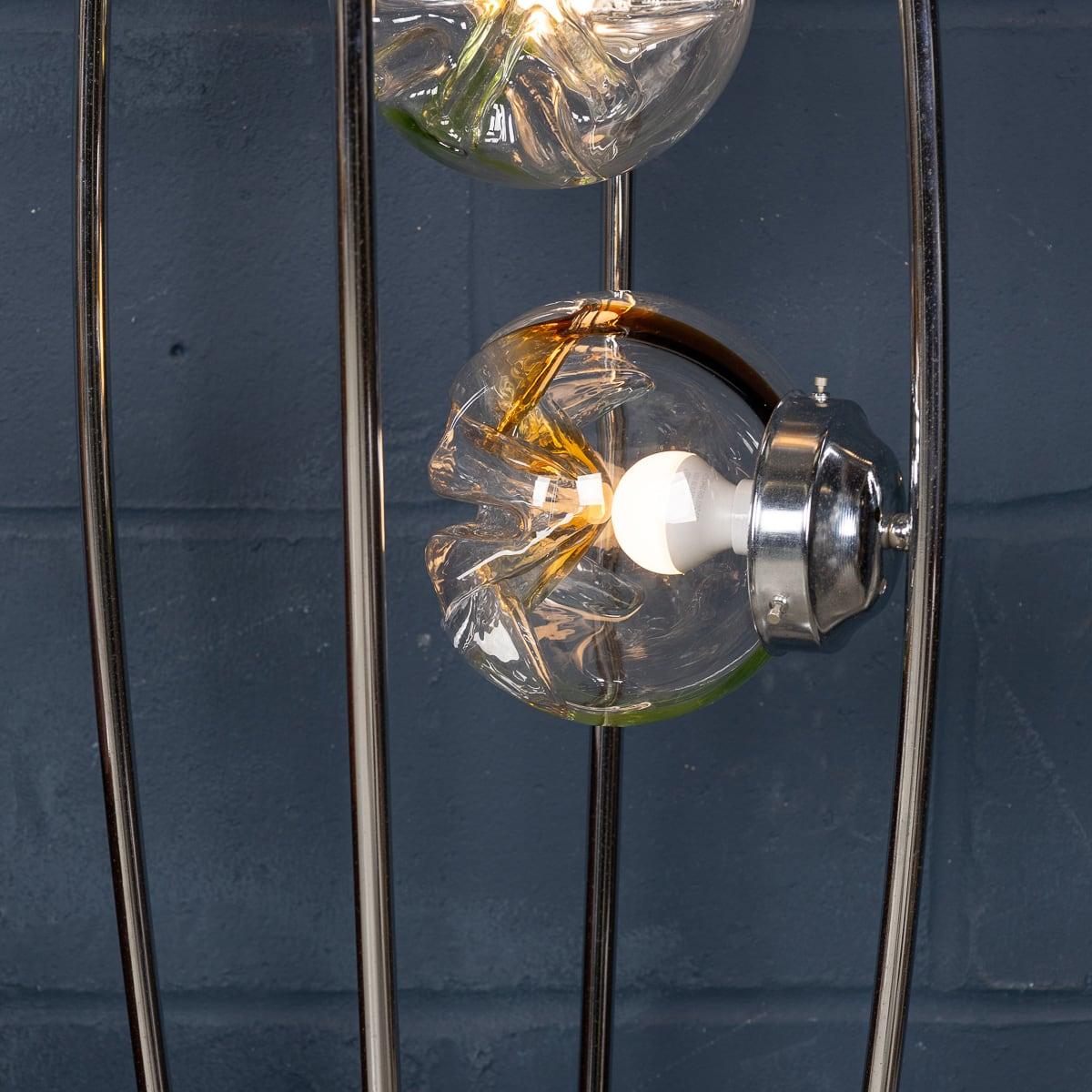 20th Century Italian Chrome & Glass Floor Lamp By Mazzega, Venice c.1970 For Sale 4