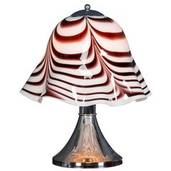 20th Century Italian Chrome 
Venetian Glass Table Lamp, Murano c.1980