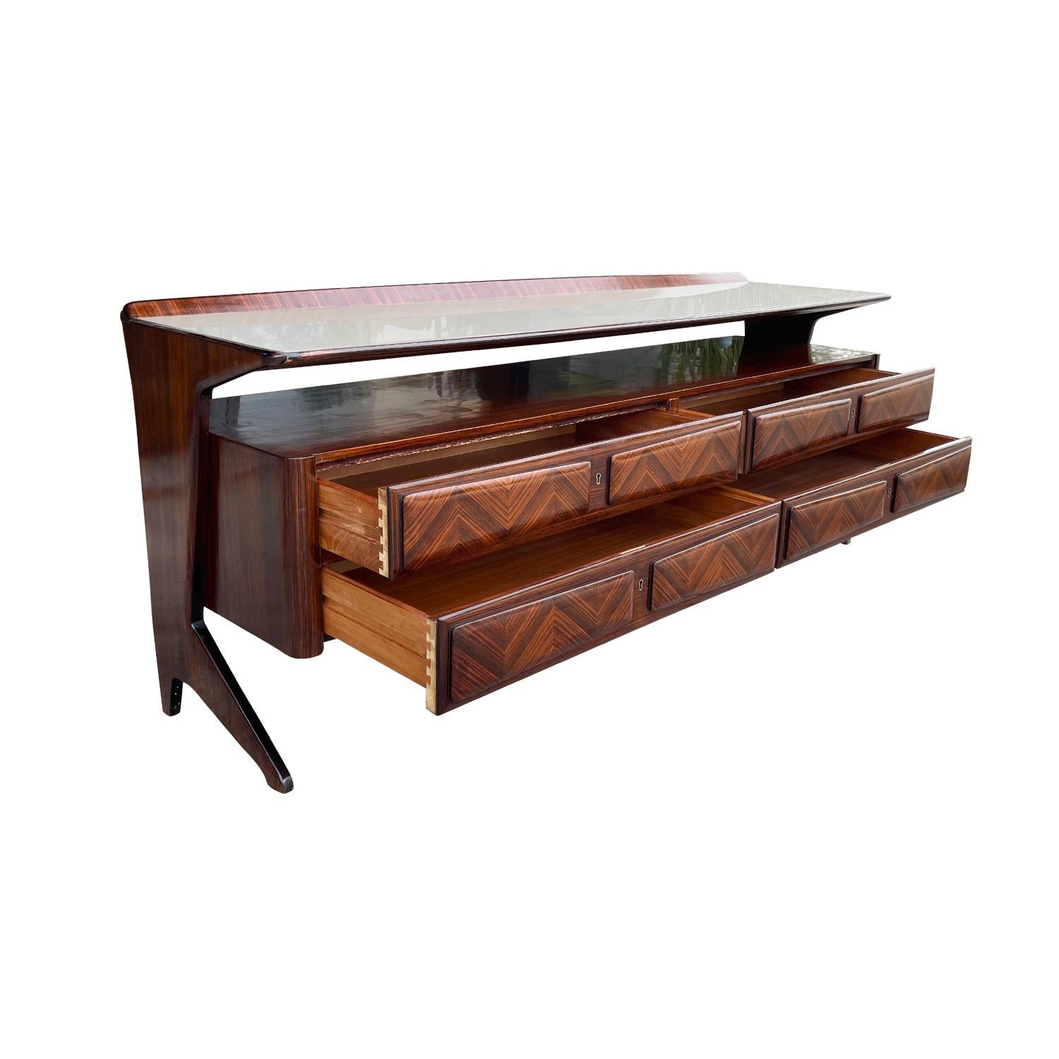 20th Century Italian Vintage Palisanderwood Sideboard by Vittorio Dassi For Sale 4