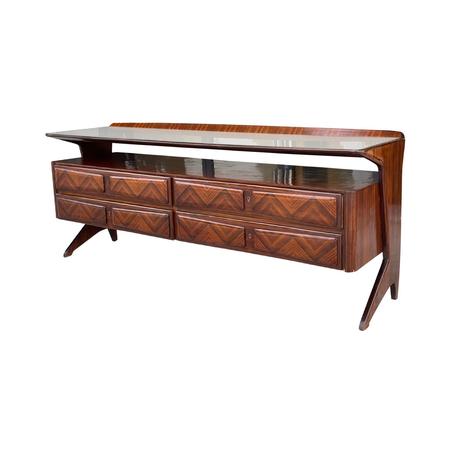20th Century Italian Vintage Palisanderwood Sideboard by Vittorio Dassi In Good Condition For Sale In West Palm Beach, FL