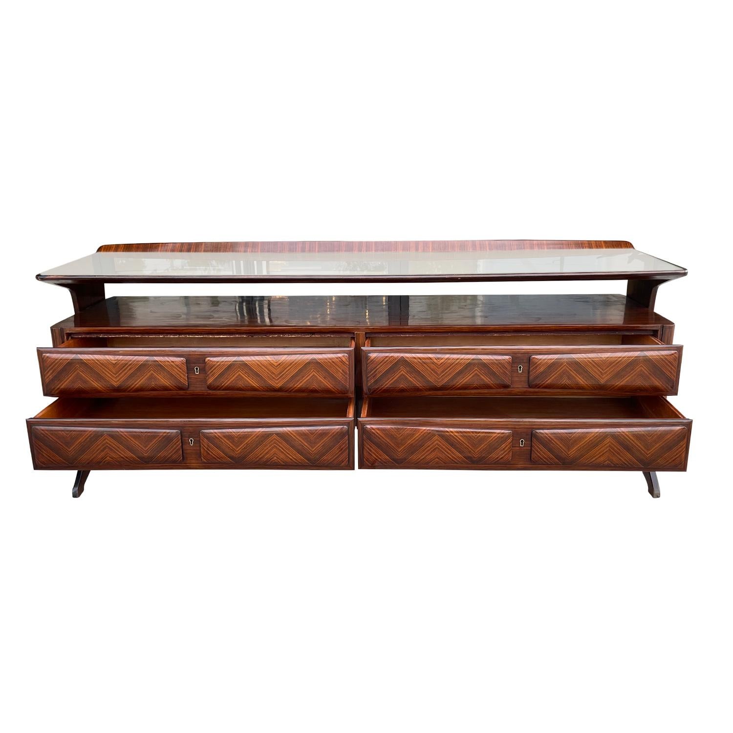 20th Century Italian Vintage Palisanderwood Sideboard by Vittorio Dassi 3