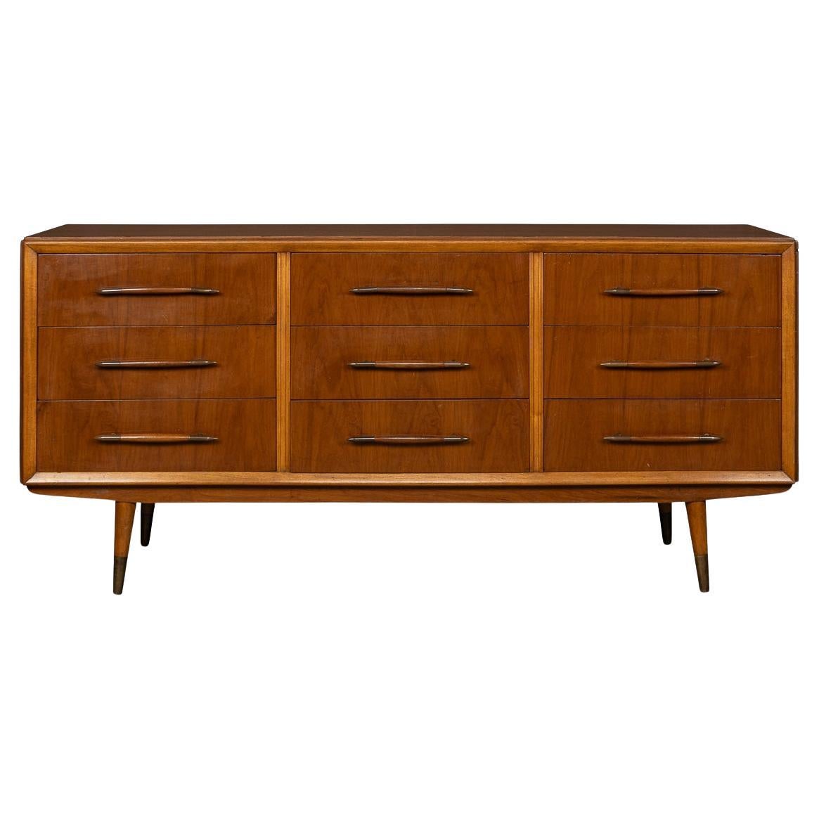 20th Century Italian Credenza With Brass Handles, c.1950 For Sale