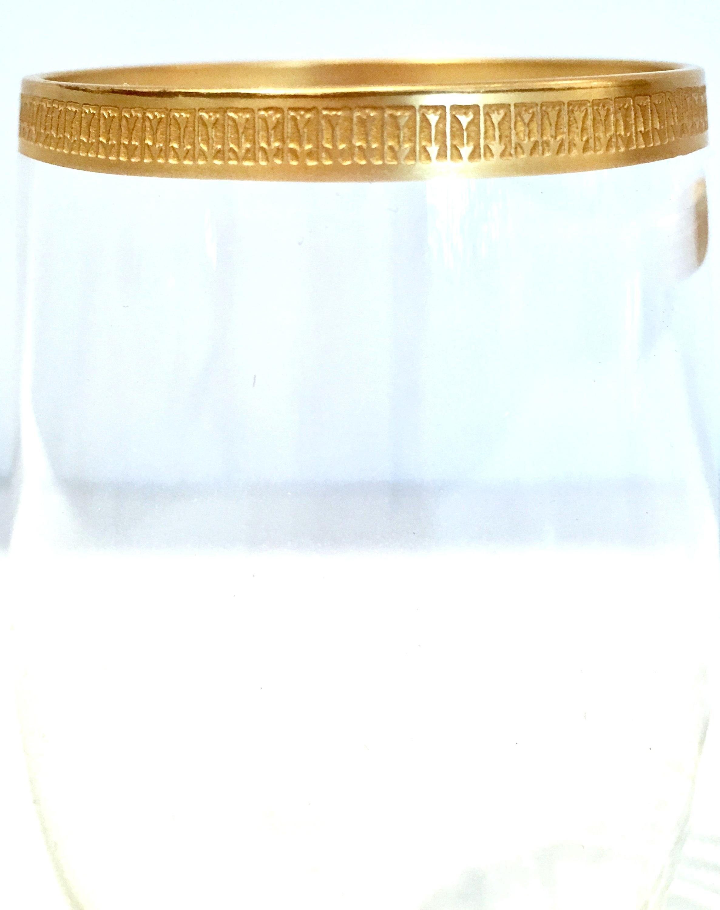 20th Century Italian Crystal and 22-Karat Gold Rim Stem Glasses, S/12 3