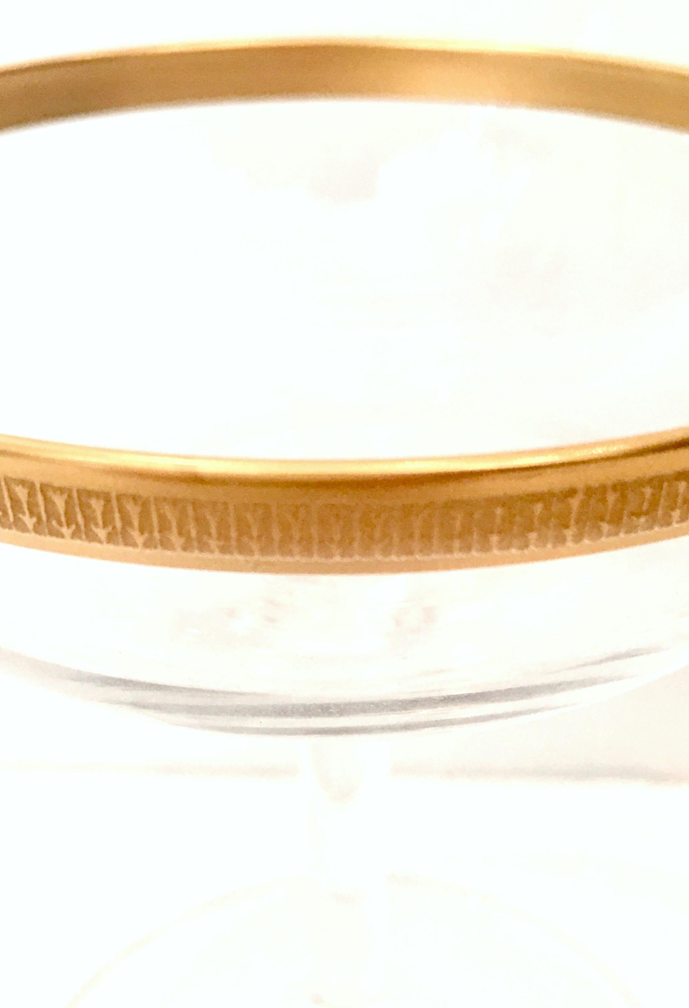 20th Century Italian Crystal and 22-Karat Gold Rim Stem Glasses, S/12 4