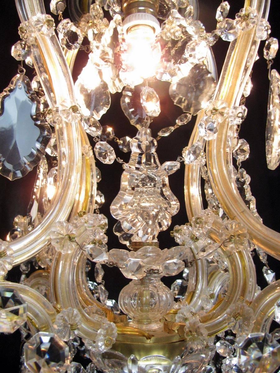 Metal 20th Century Italian Crystal Chandelier Maria Theresa Nine-light Pendant