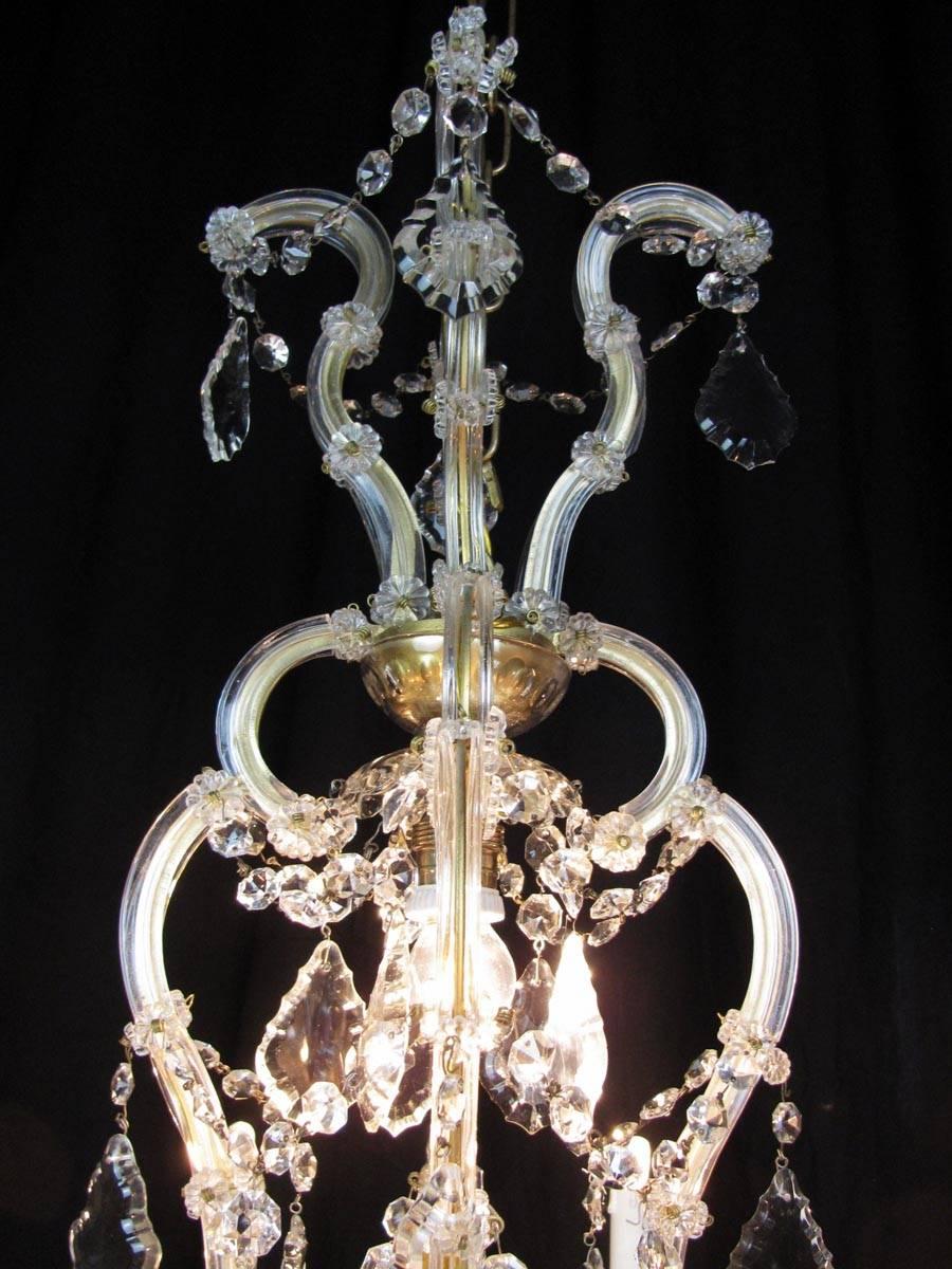 20th Century Italian Crystal Chandelier Maria Theresa Nine-light Pendant 1
