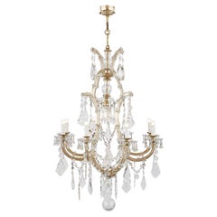 Retro 20th Century Italian Crystal Chandelier Maria Theresa Style