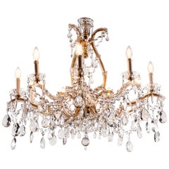 Vintage 20th Century Italian Crystal Chandelier Maria Theresa Ten-Light Pendant