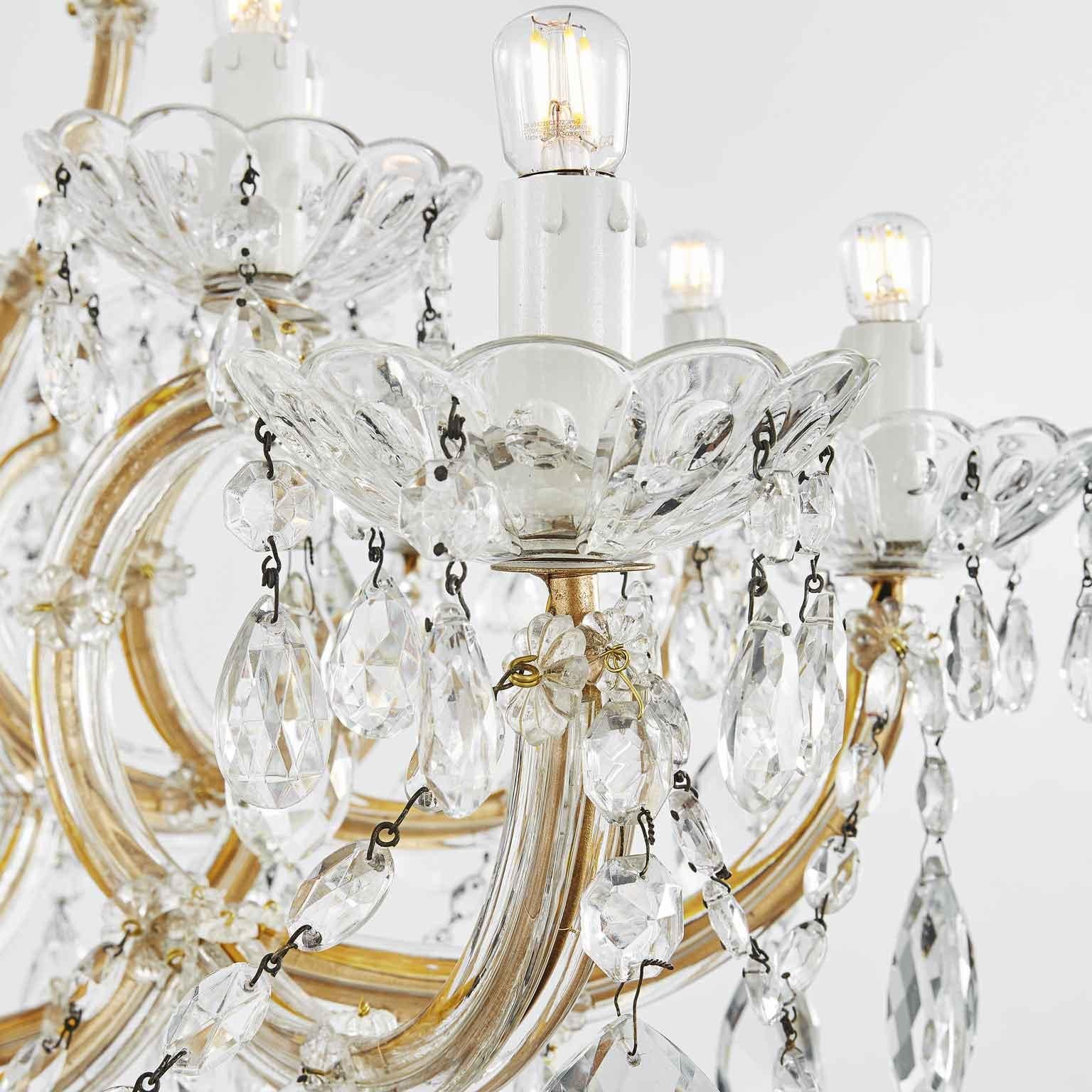 Metal 20th Century Italian Crystal Chandelier Maria Therese Twenty One-Light Two-Tier