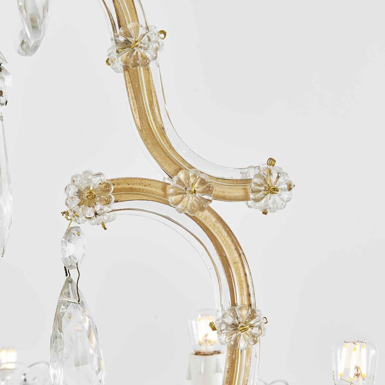 20th Century Italian Crystal Chandelier Maria Therese Twenty One-Light Two-Tier 1