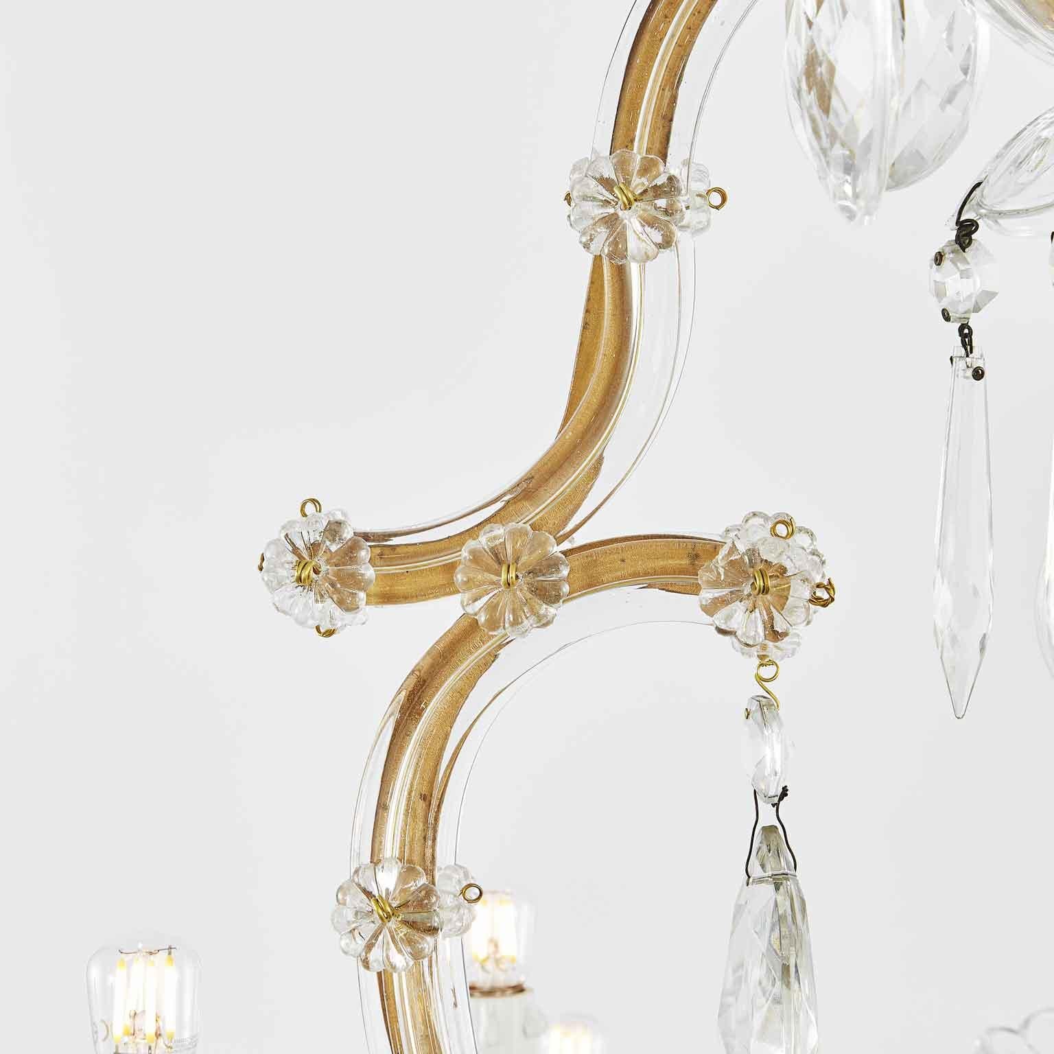 20th Century Italian Crystal Chandelier Maria Therese Twenty One-Light Two-Tier 2