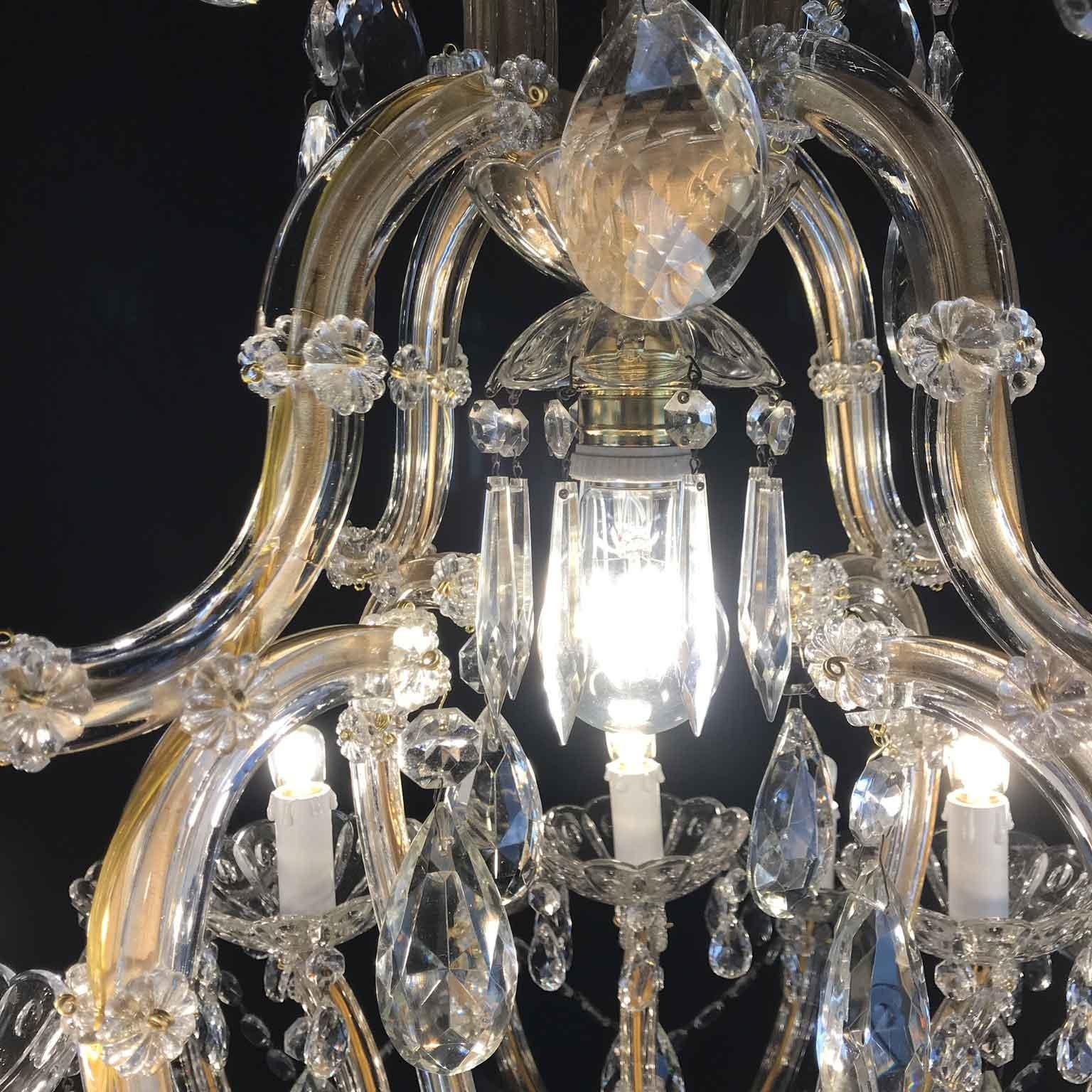 20th Century Italian Crystal Chandelier Maria Therese Twenty One-Light Two-Tier 6