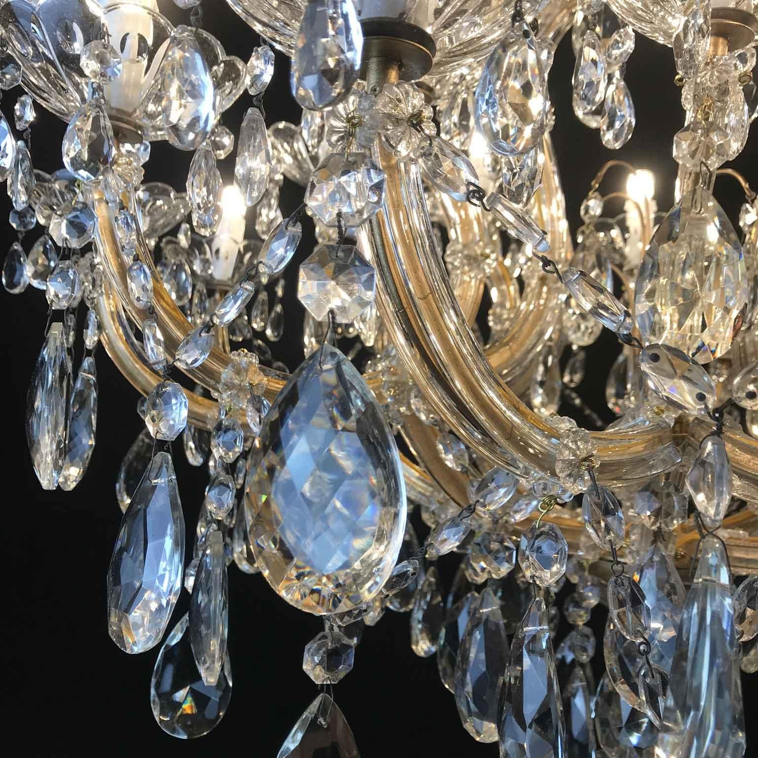 20th Century Italian Crystal Chandelier Maria Therese Twenty One-Light Two-Tier 9