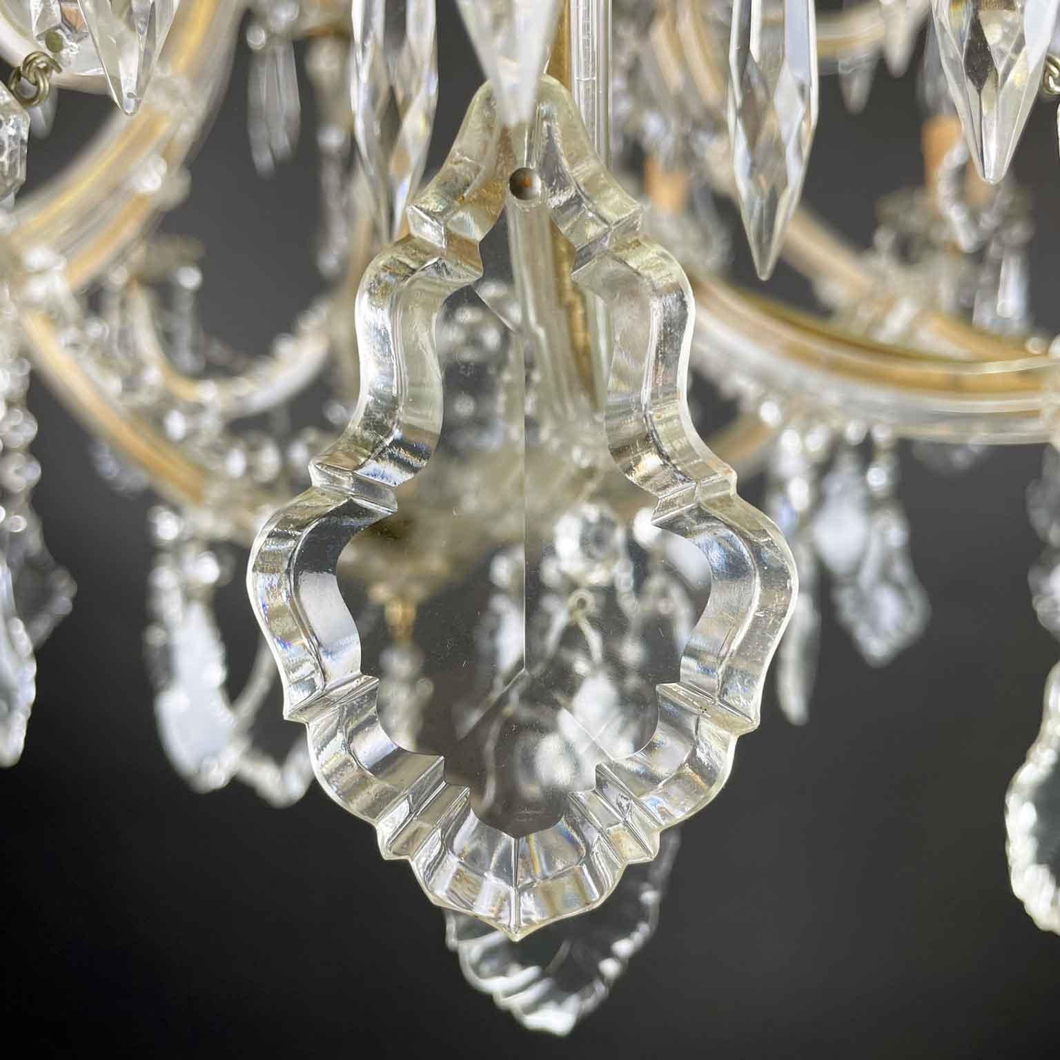 20th Century Italian Crystal Chandelier Marie Therese Style Two-Tier 5