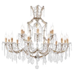 20th Century Italian Crystal Chandelier Marie Therese Style Two-Tier