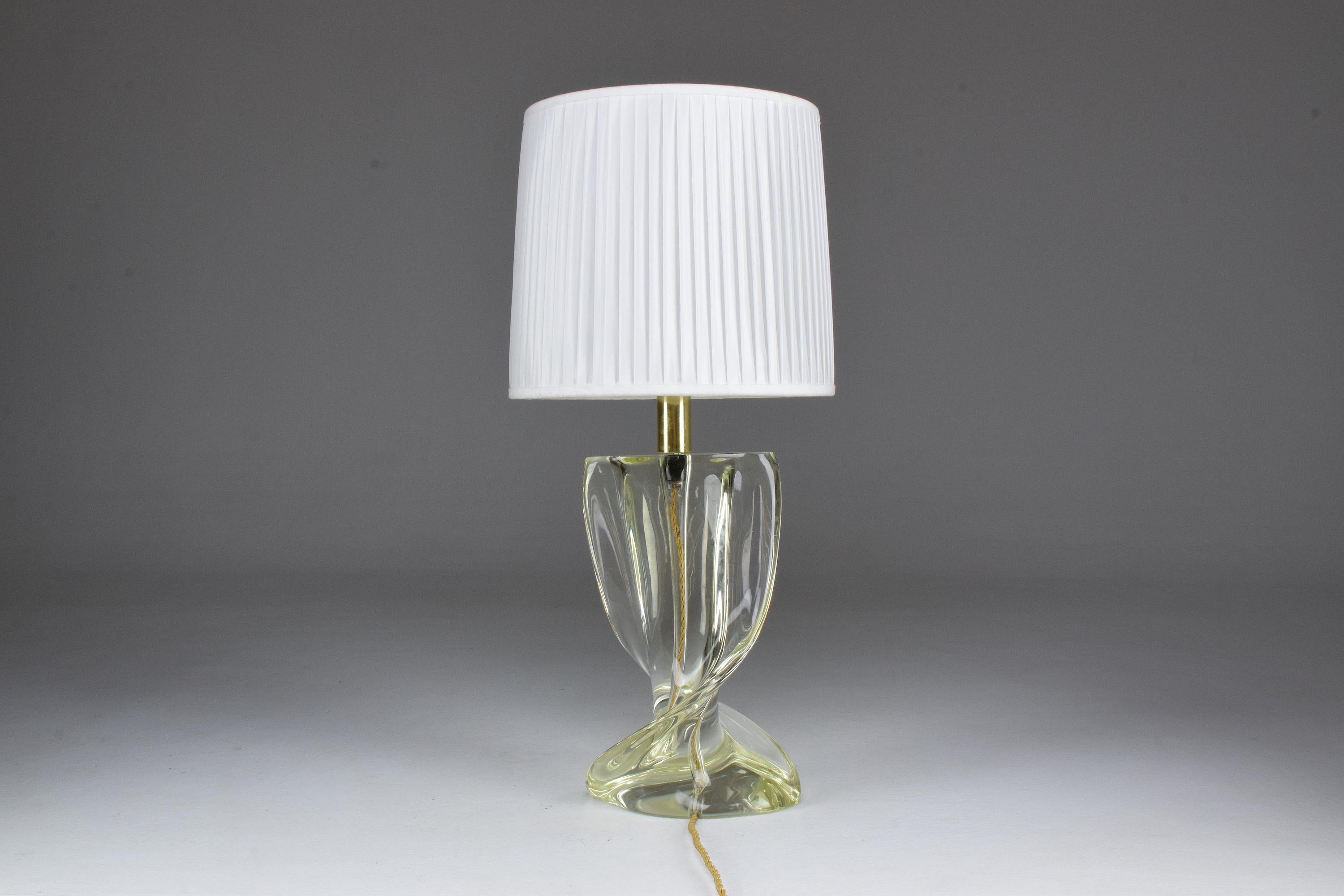 20th Century Italian Crystal Table Lamp, 1960s In Good Condition In Paris, FR