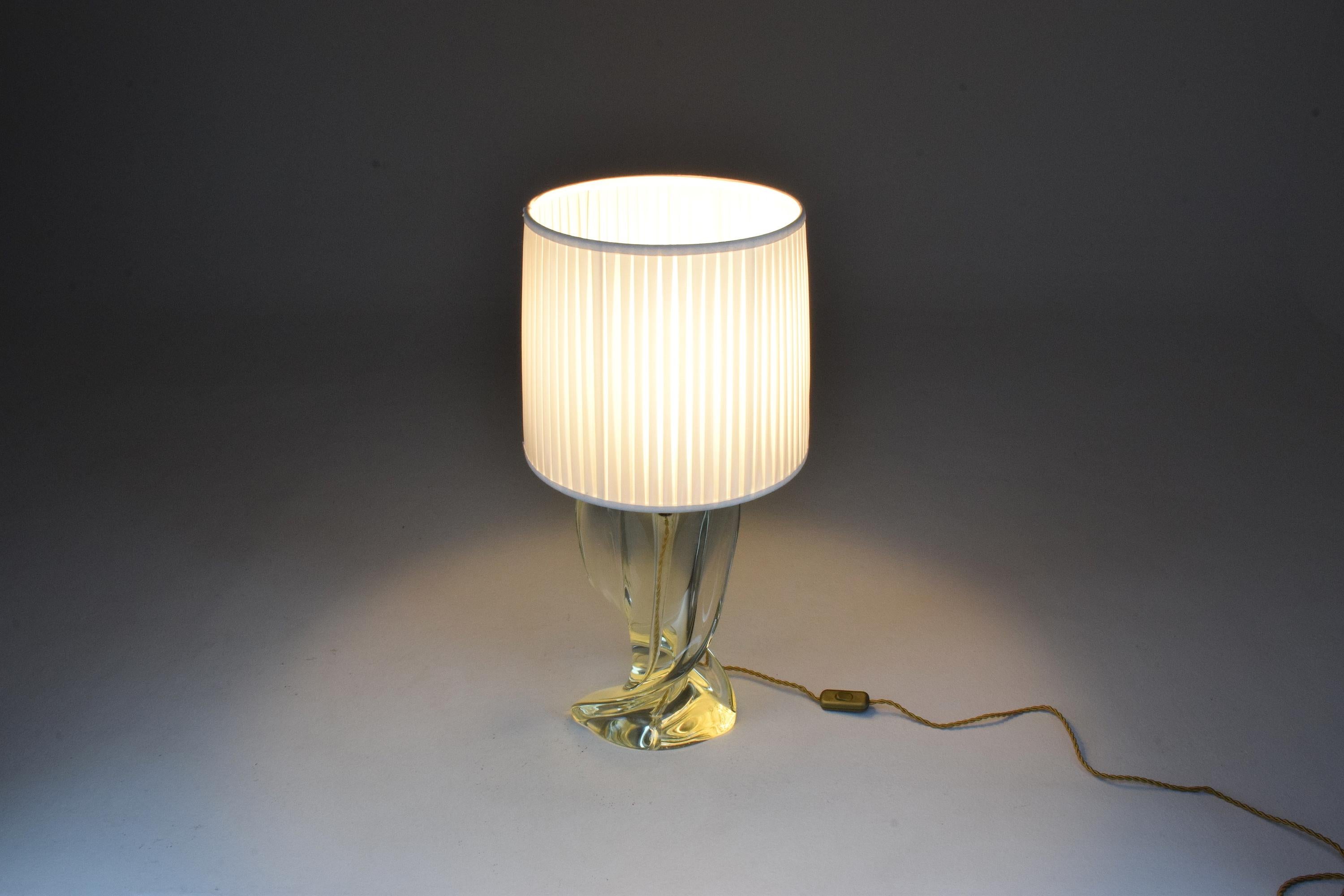 Brass 20th Century Italian Crystal Table Lamp, 1960s