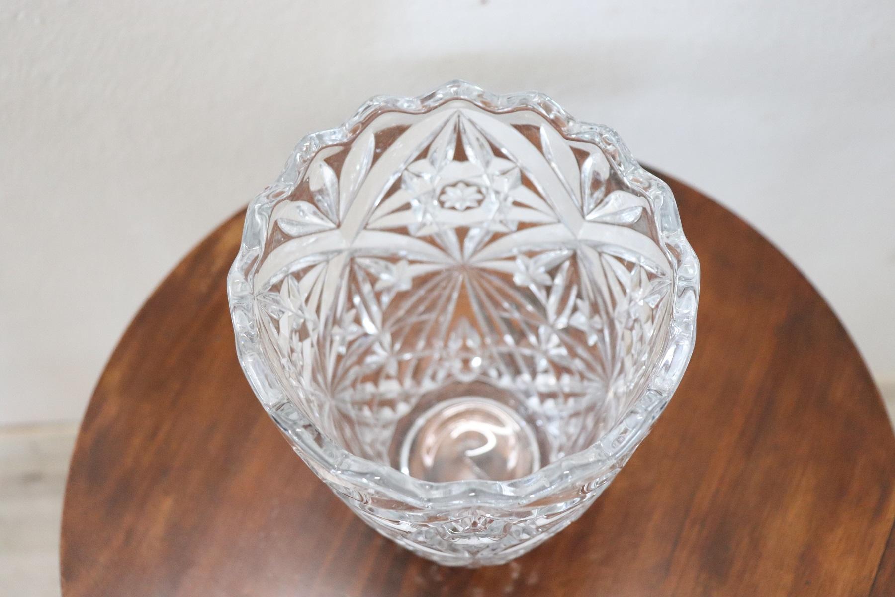 Late 20th Century 20th Century Italian Crystal Vase, 1980s