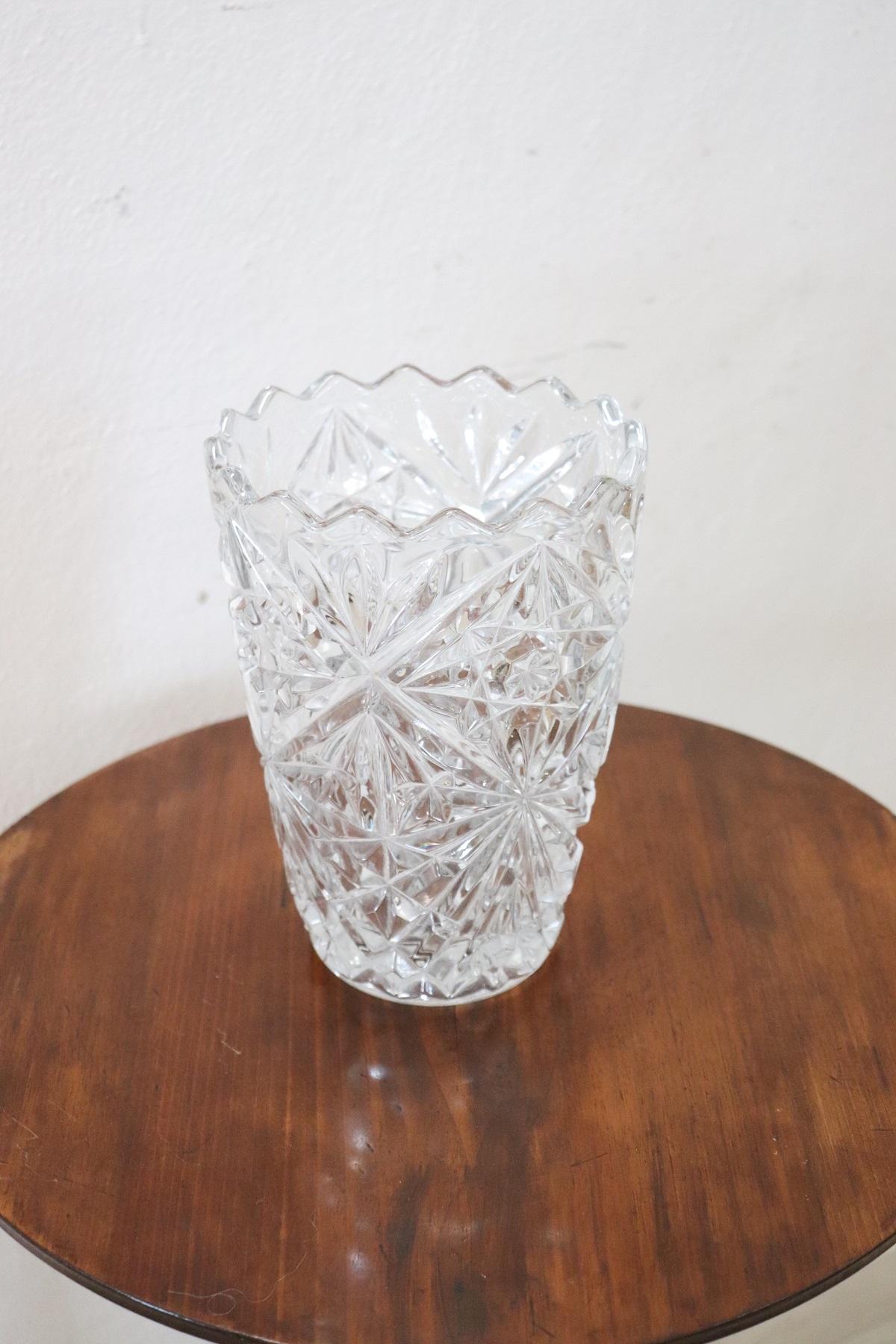 20th Century Italian Crystal Vase, 1980s 1
