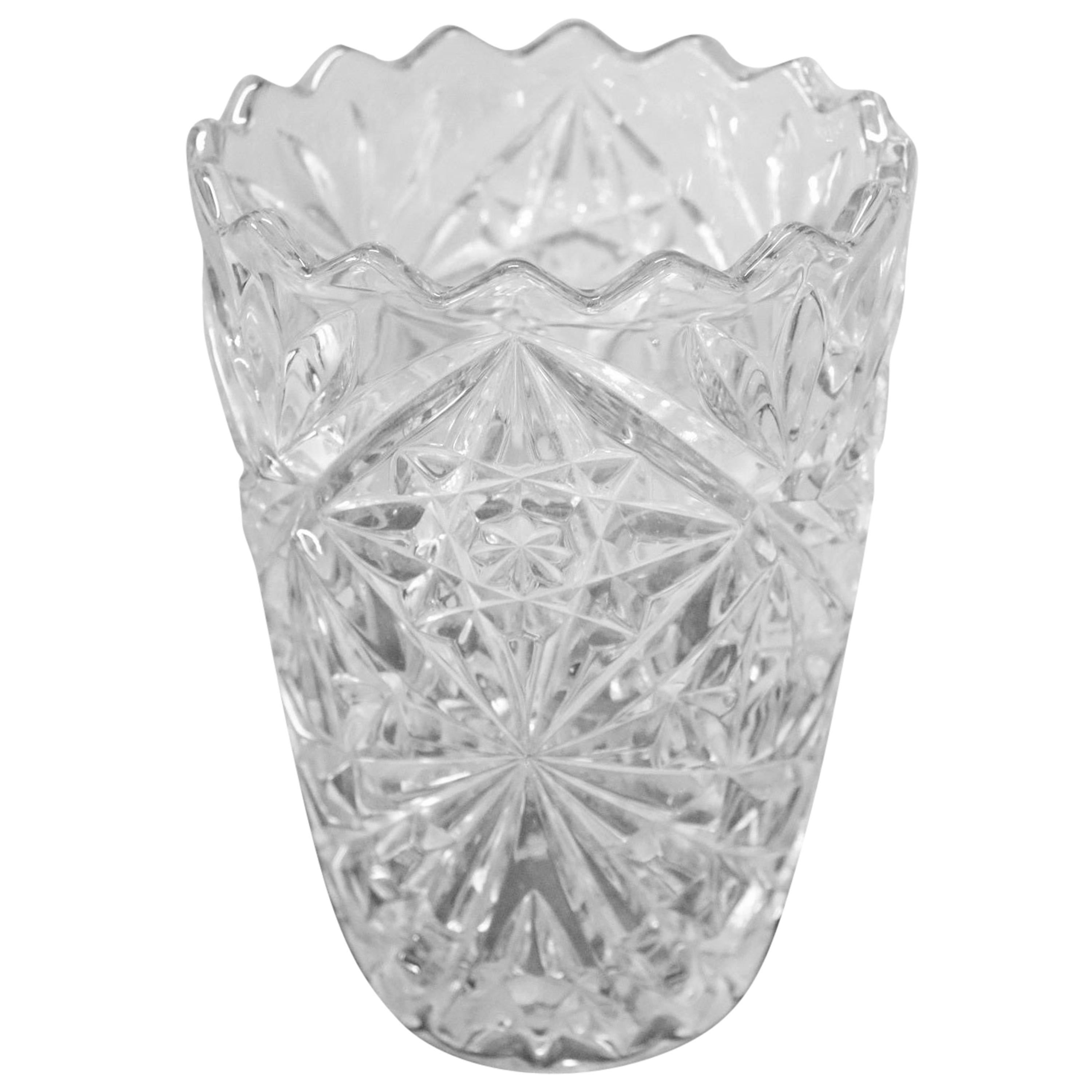 20th Century Italian Crystal Vase, 1980s