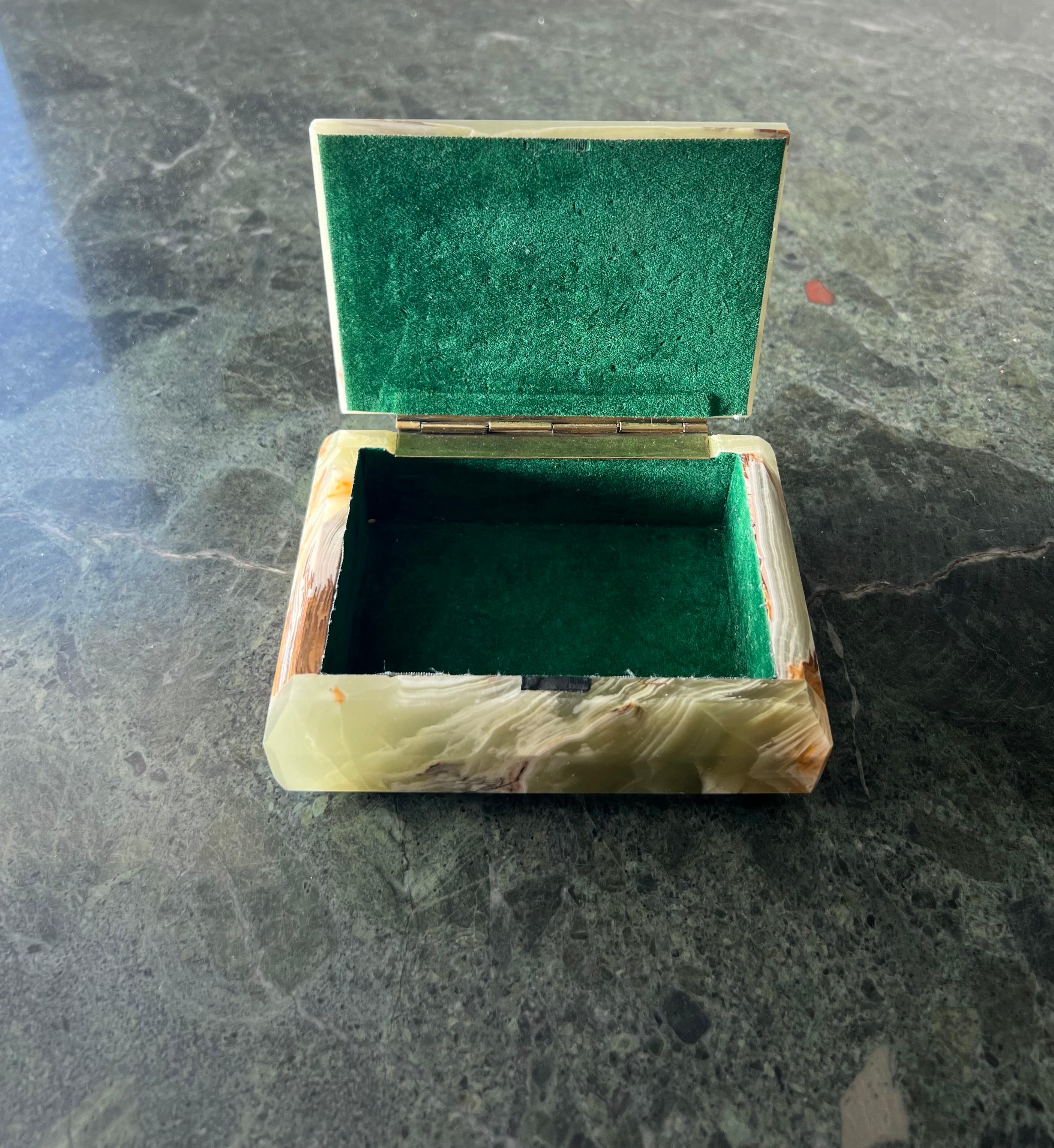 20th Century Italian Decorative Onyx Jewelry Trinket Box 2