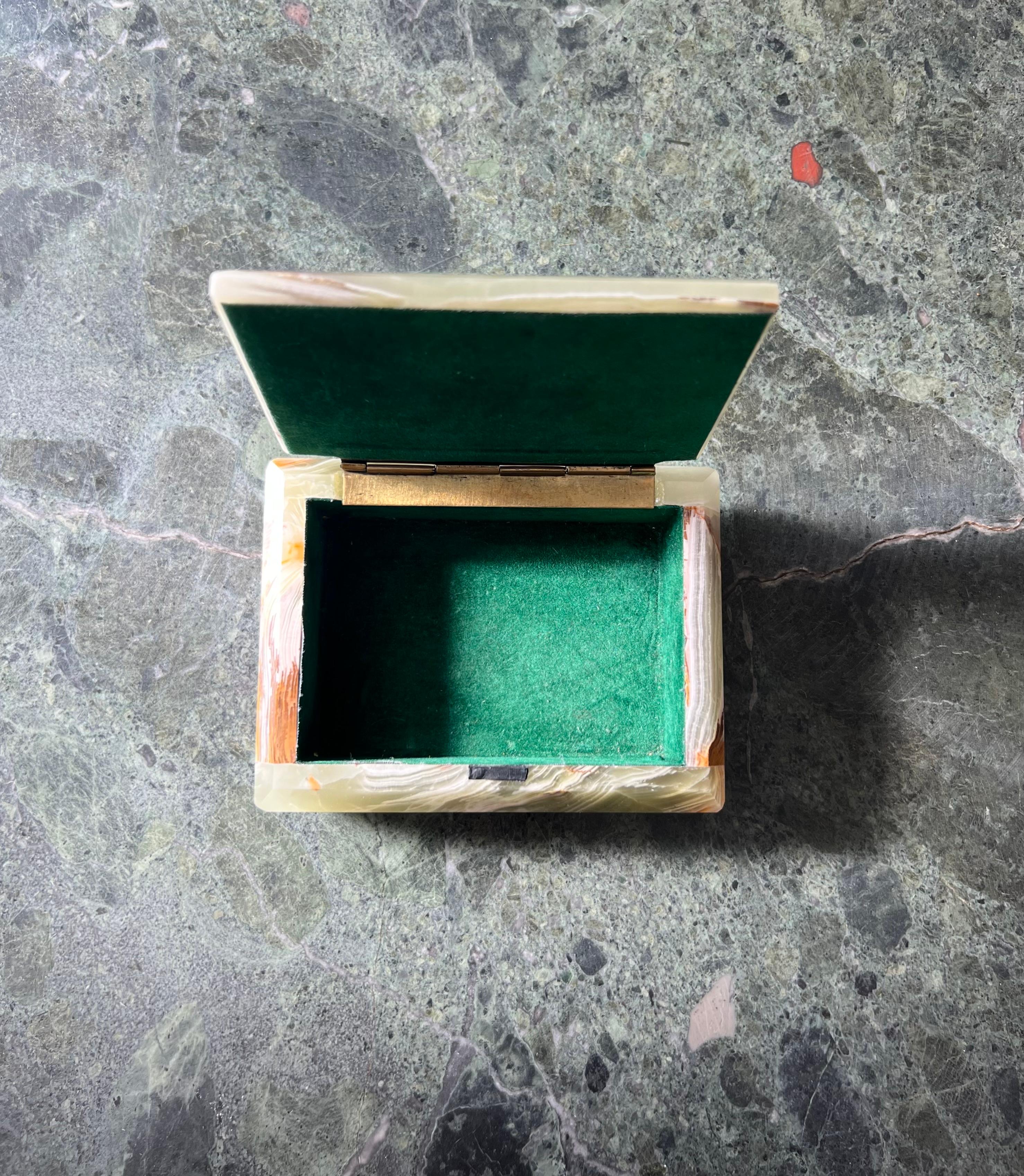 20th Century Italian Decorative Onyx Jewelry Trinket Box 3