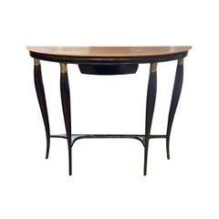 Consola de mármol neoclásica Demi-Lune italiana del siglo XX de Paolo Buffa