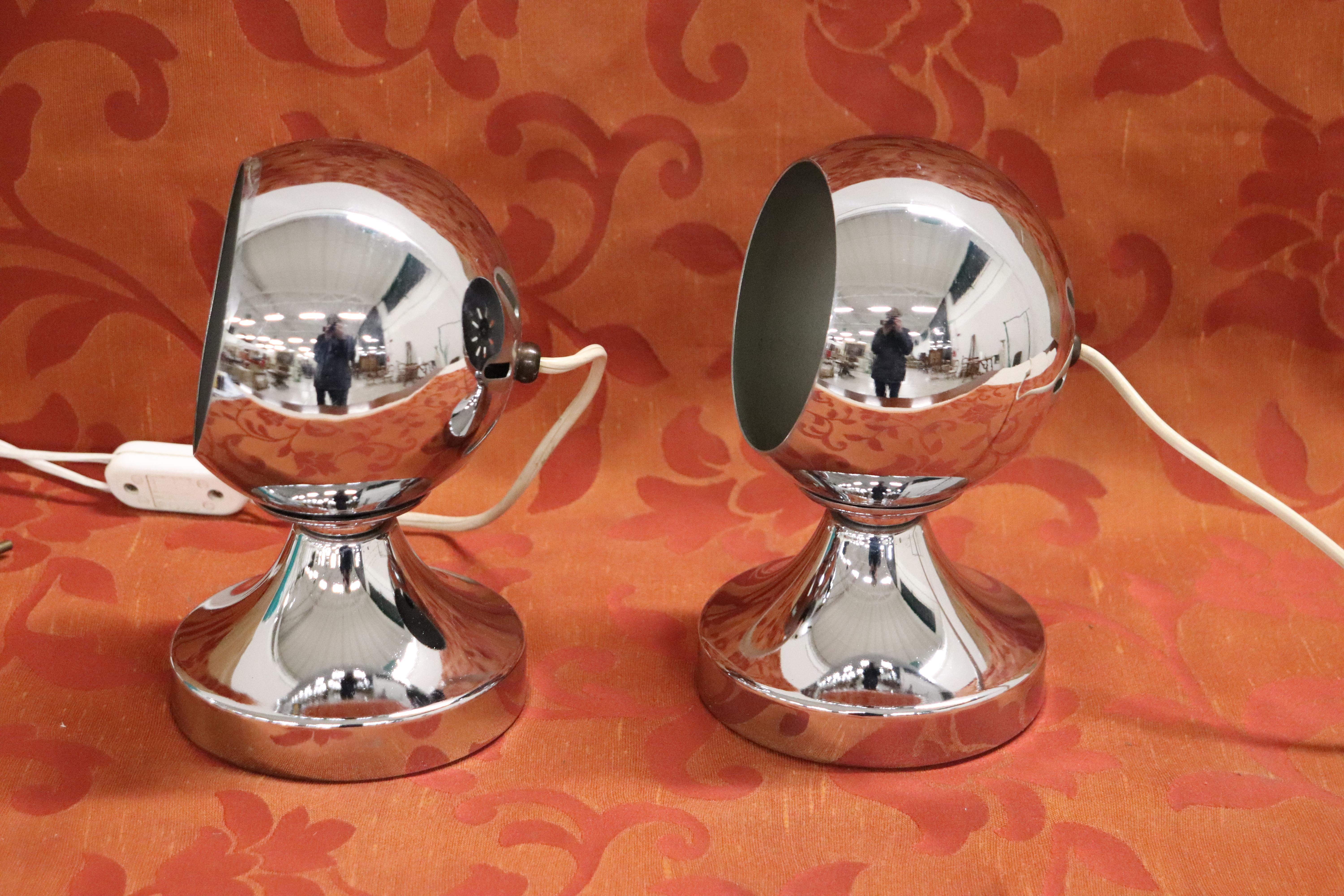 20th Century Italian Design Aluminium Pair of Table Lamp im Zustand „Hervorragend“ in Casale Monferrato, IT