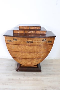 20th Century Italian Design Art Deco Inlaid Briarwood Bedroom Set by Carpanelli