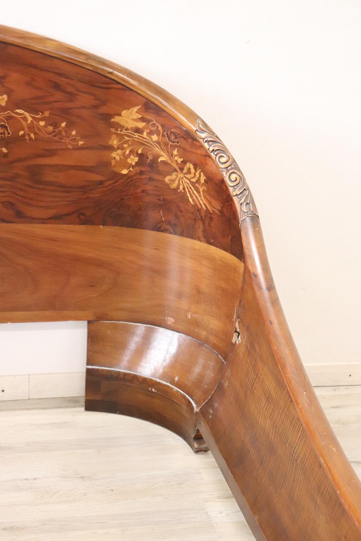 Inlay 20th Century Italian Design Art Deco Inlaid Wood Double Bed