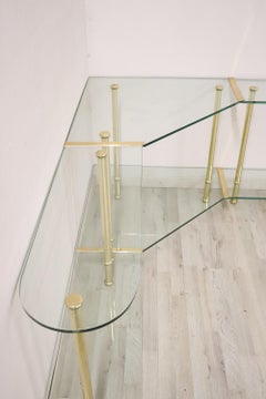 20th Century Italian Design Crystal Corner Shelves, 1980s