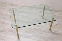 20th Century Italian Design Crystal Sofa Table or Coffee Table, 1980s