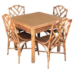 20th Century Italian Design  Extensible Table and Set of 4 Dal Vera Chairs 1970