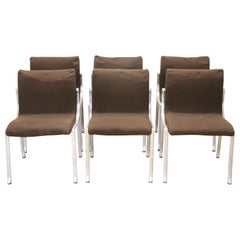 Design italien du XXe siècle dans le style des chaises Osvaldo Borsani, ensemble de 6 pièces