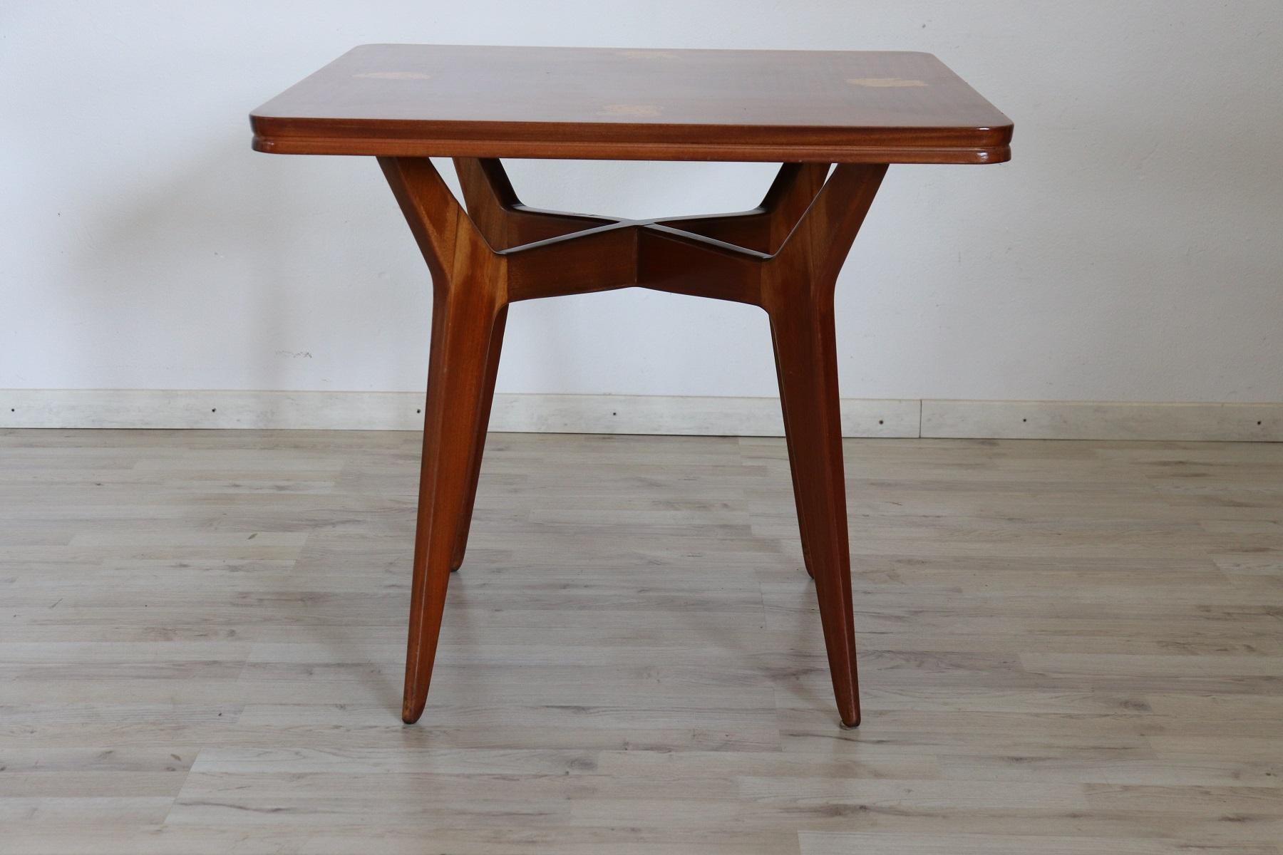 italian inlaid dining table and chairs