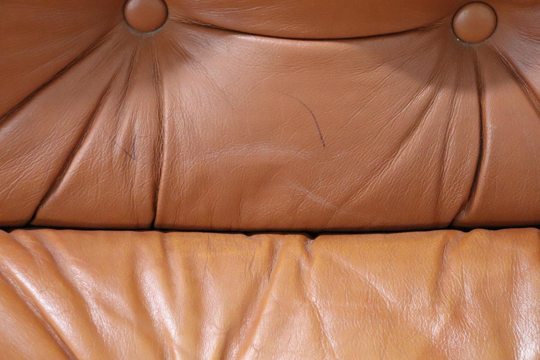 20th Century Italian Design Leather Modular Corner Sofa, 1980s 4