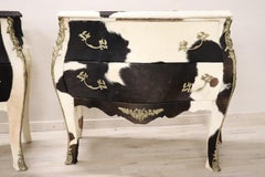 20th Century Italian Design Louis XV Style Pair of Chest, Commode in Pony Hair