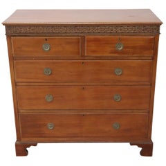 Vintage 20th Century Italian Design Mahogany Commode or Chest of Drawers