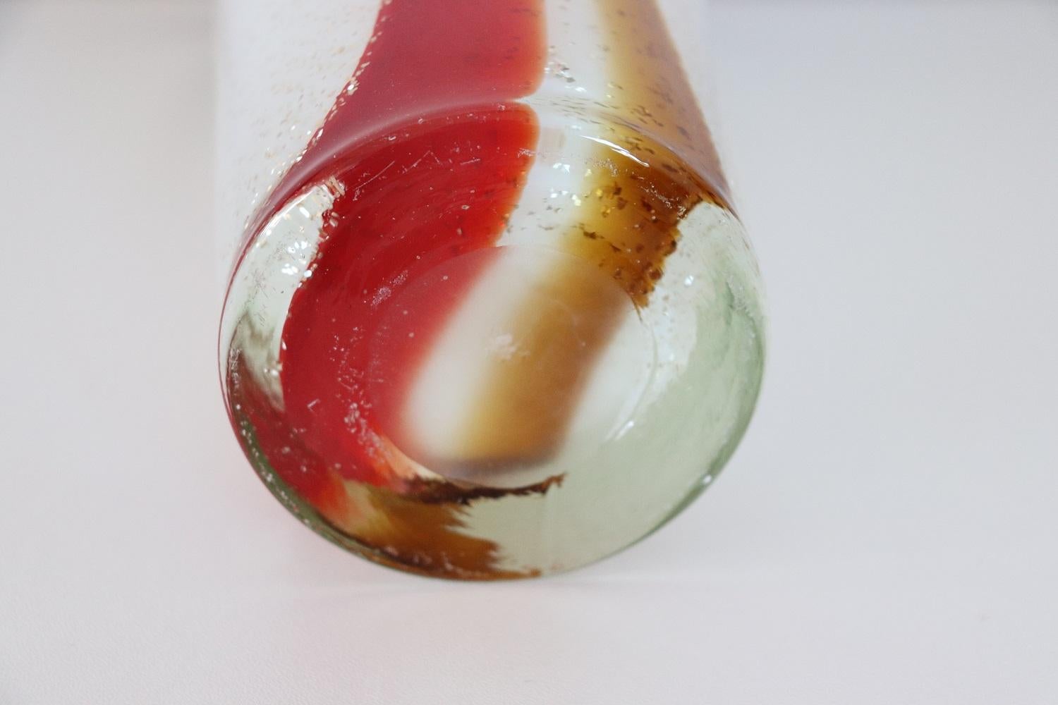 Grand vase en verre artistique de Murano de conception italienne du XXe siècle, années 1980 en vente 3