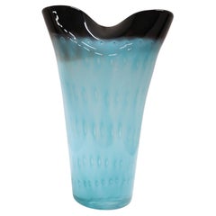 20th Century Italian Design Murano Artistic Glass Large Vase, 1980s