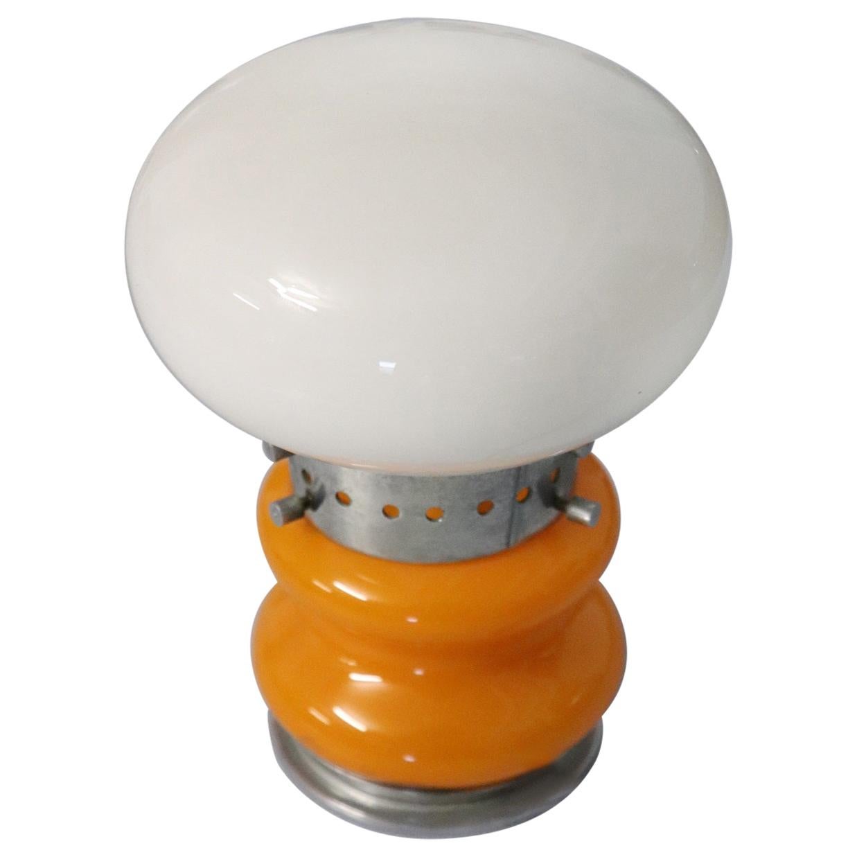 20th Century Italian Design Murano Glass and Chrome Table Lamp by Mazzega, 1970s