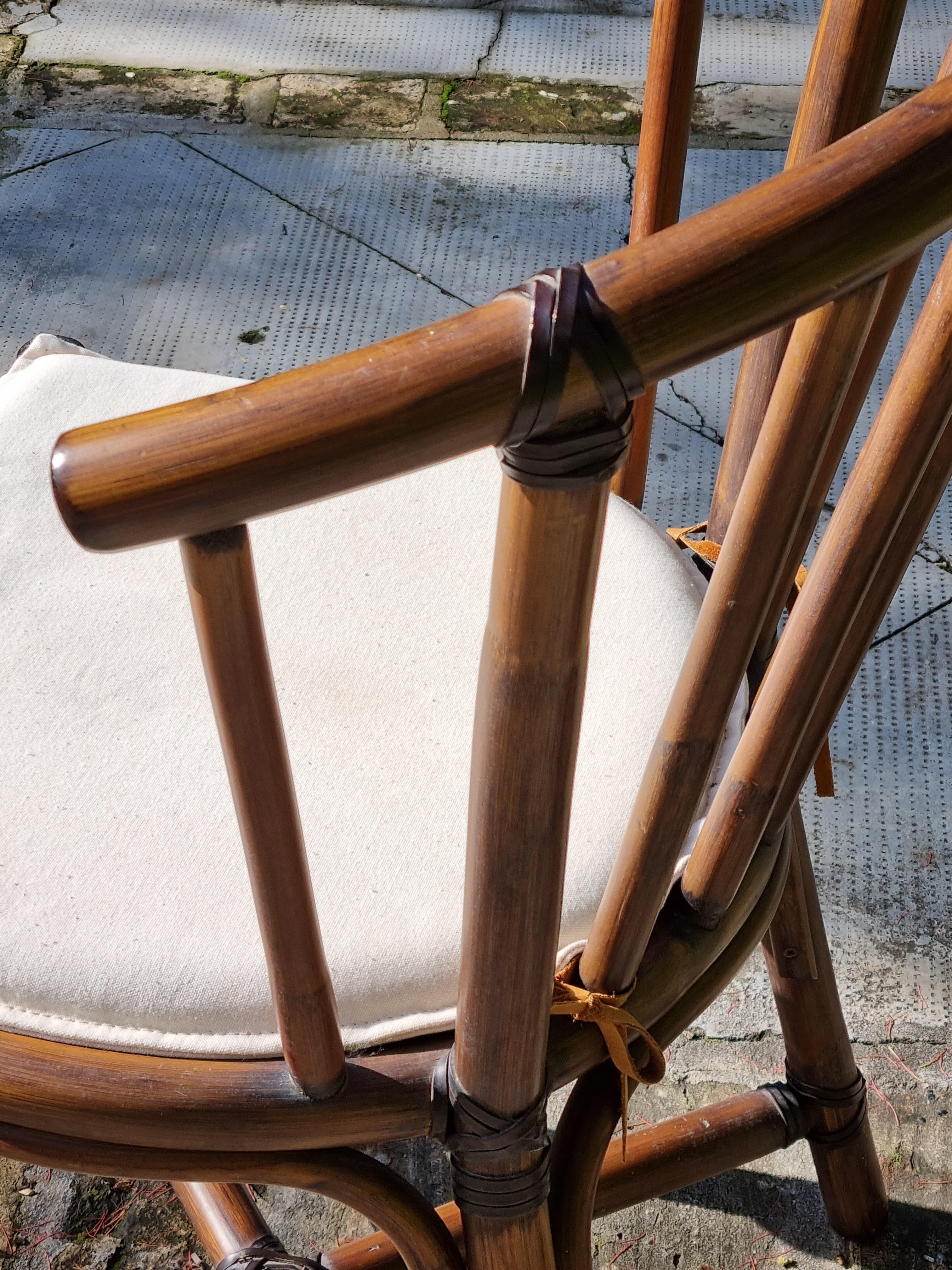 Modern 20th Century Italian Design Pierantonio Bonacina Bamboo Chair, Italy, 1990 For Sale
