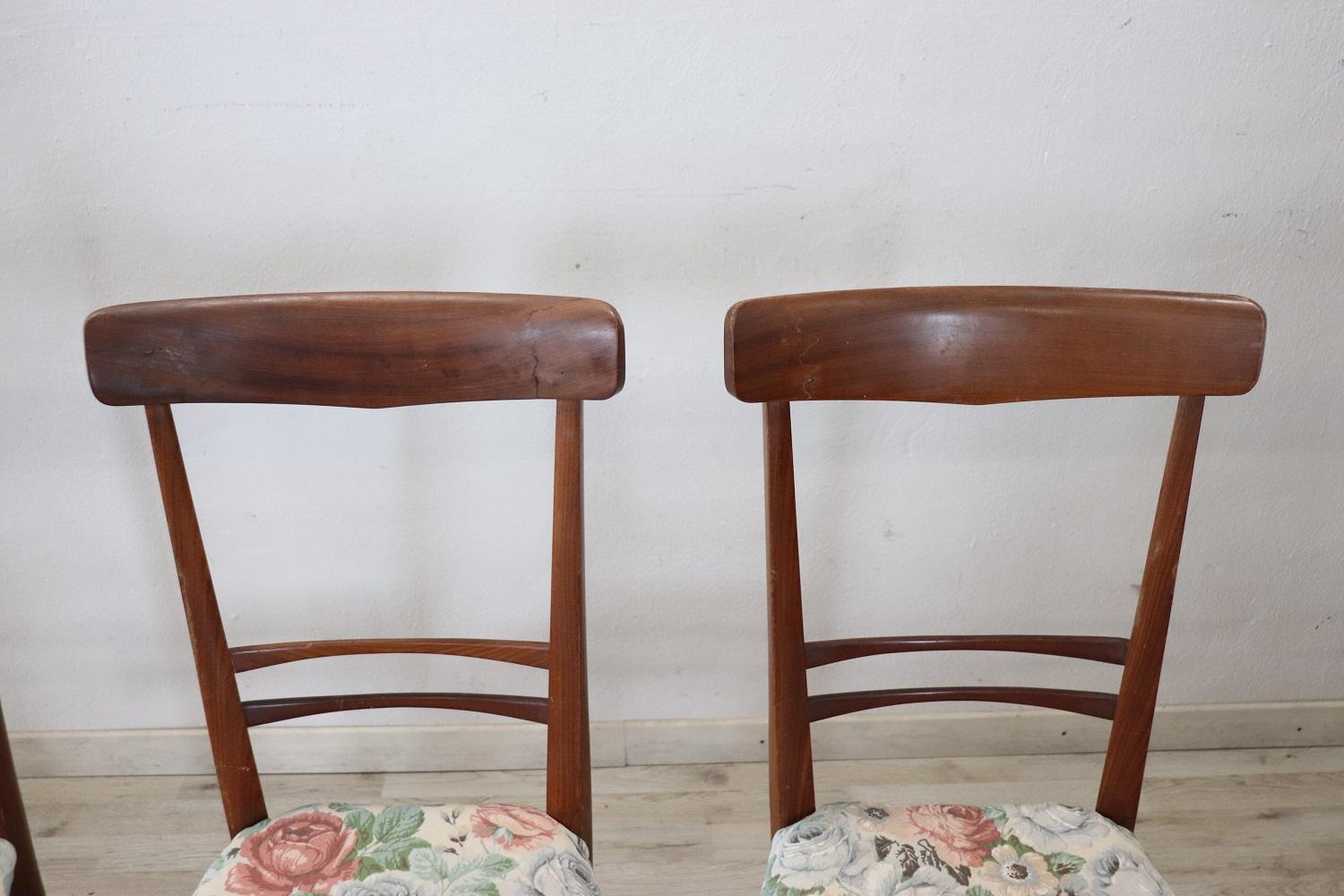 20th Century Italian Design Set of Four Chairs in Teak, Ico Parisi 1950s For Sale 1